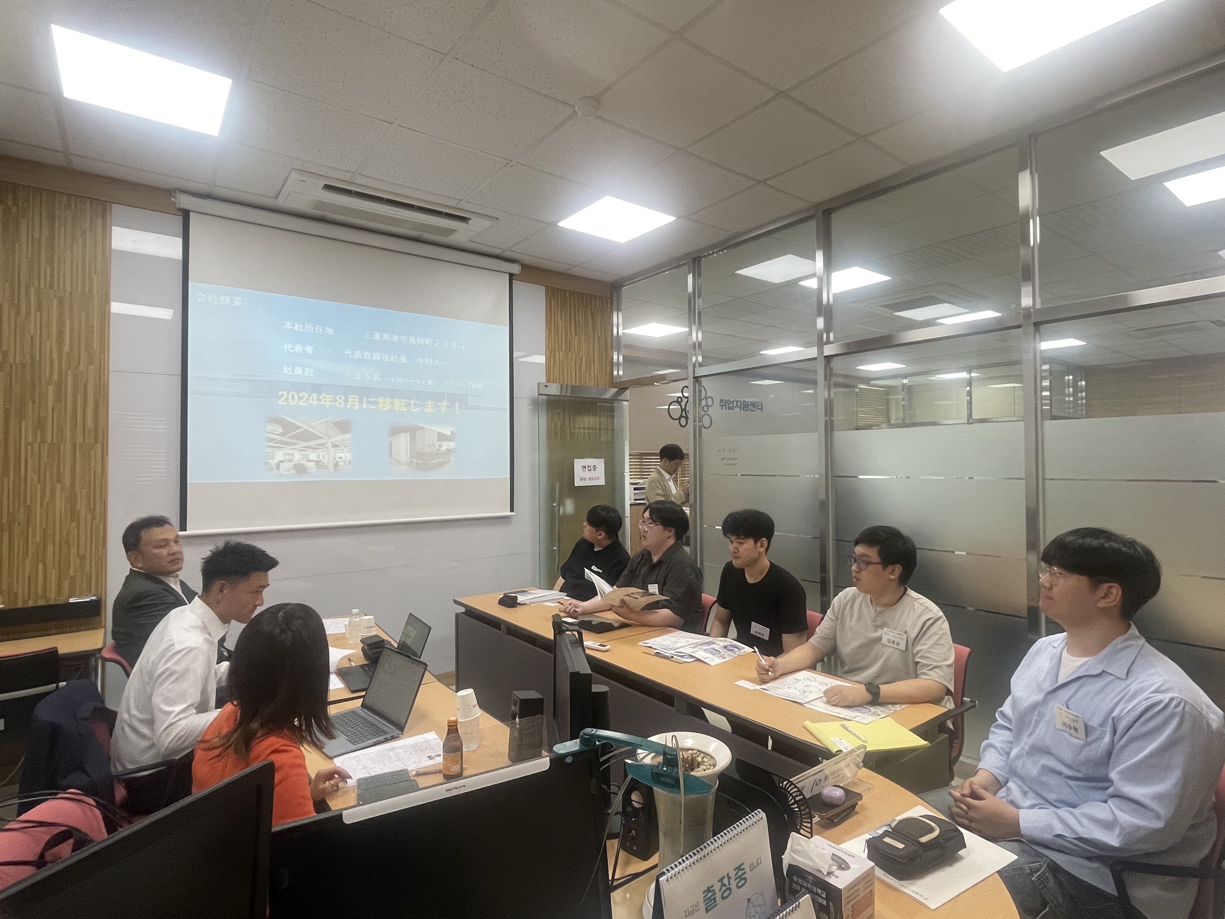 타이세이홀딩스(일본기업), 글로벌터치(일본 기업소개회사) 담당자 학교 방문 및 면접회 실시(6명 응시)