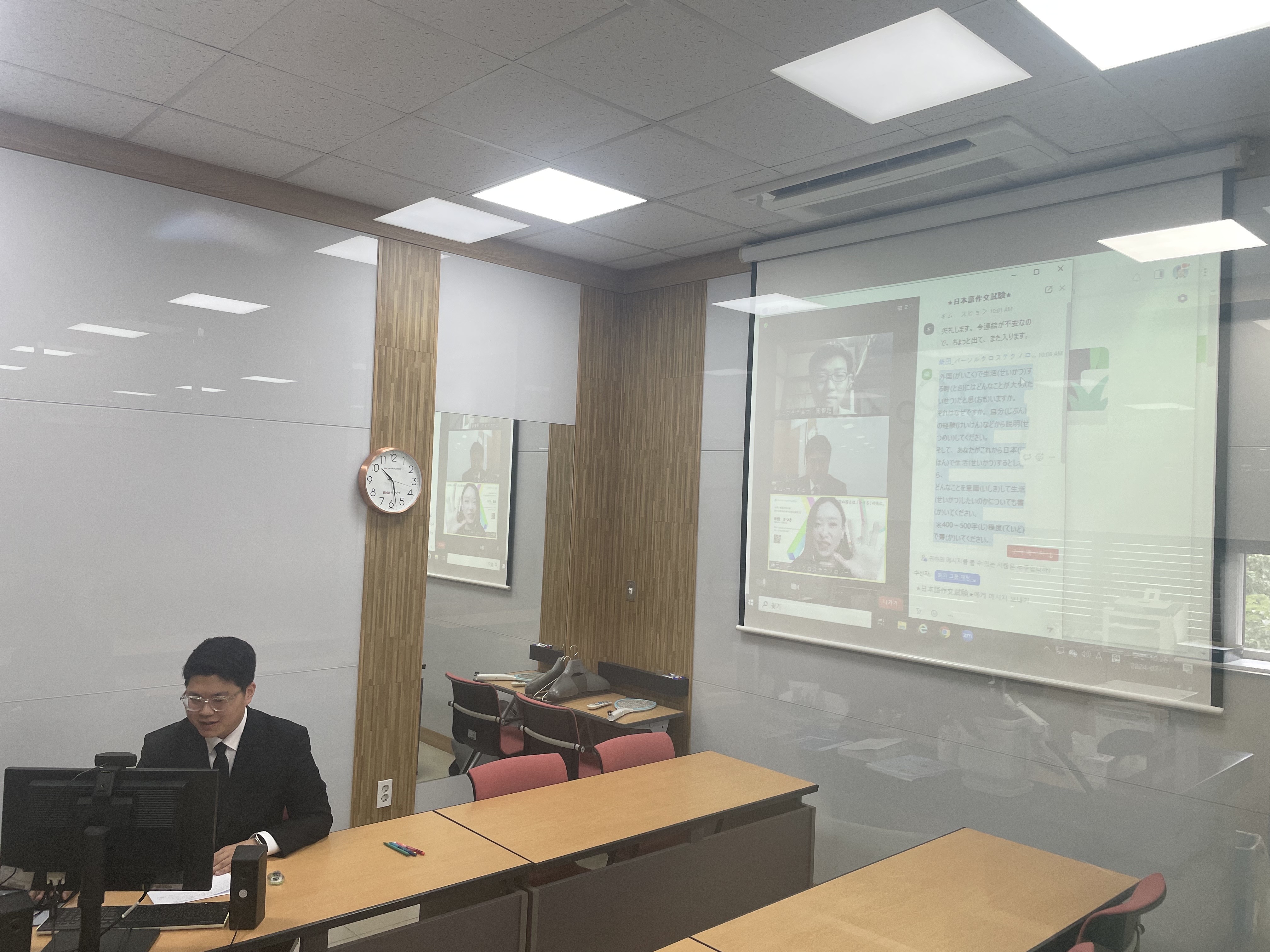 일본기업 퍼솔크로스테크놀로지 작문시험 및 인터뷰 진행(1명)